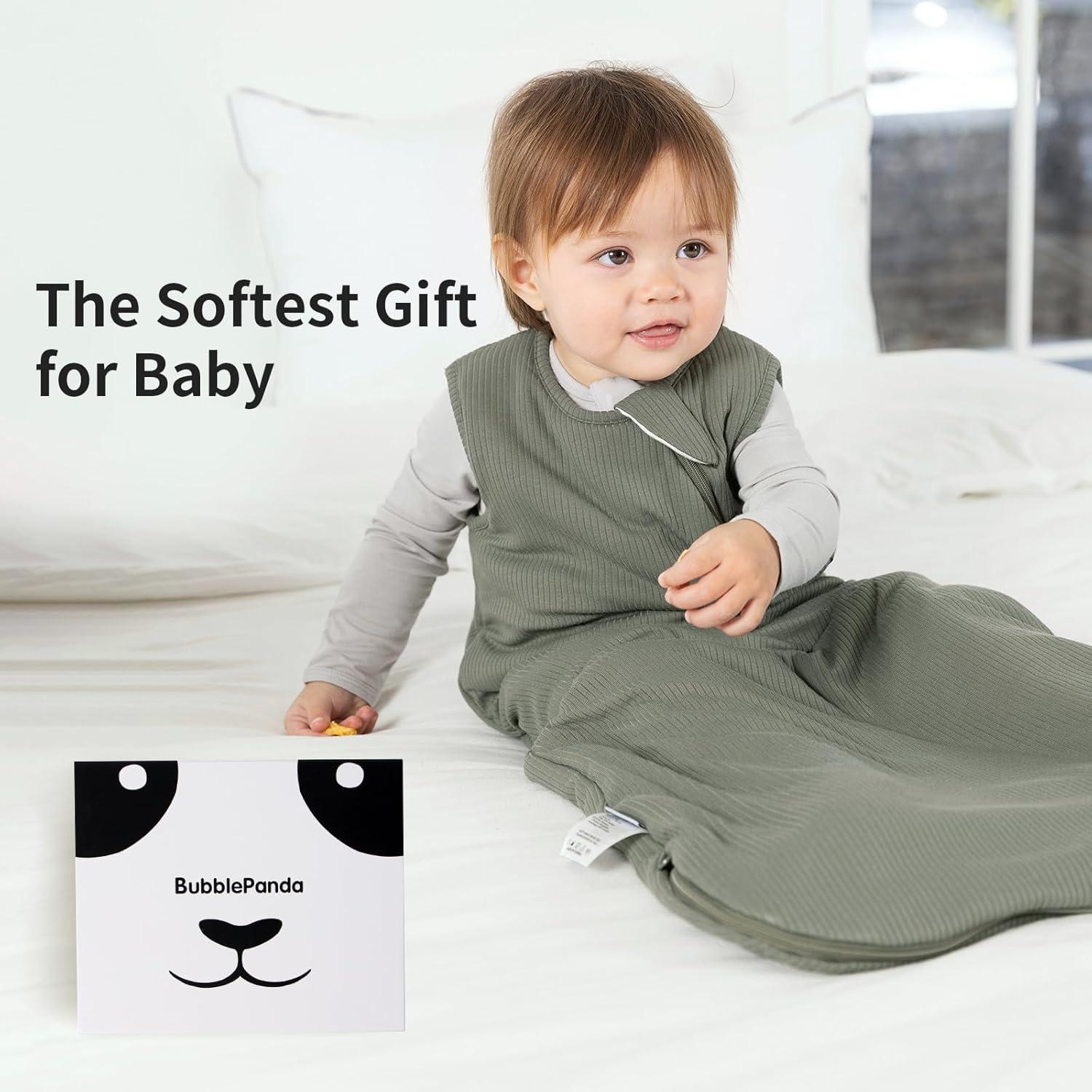 imageBubblePanda Rayon Made from Bamboo Sleep Sack 1218 Months Supersoft Toddler Sleep Sack 10 Tog Breathable Baby Wearable Blanket with 2Way Zipper Unisex Sleeping Bag for BabiesOlive Drab