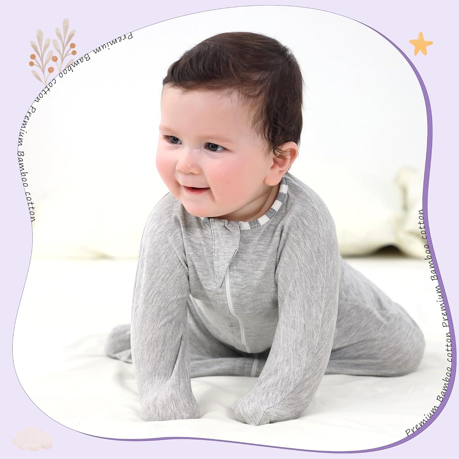 imagePuppyPaws Baby Sleep Sack 15 TOG Transitional Swaddle with Arms Up Length Sleeves and Mitten Cuffs Sleep Sack 69 Months Wearable Blanket Baby 95 Rayon derived from Bamboo 5 Spandex05toggrey