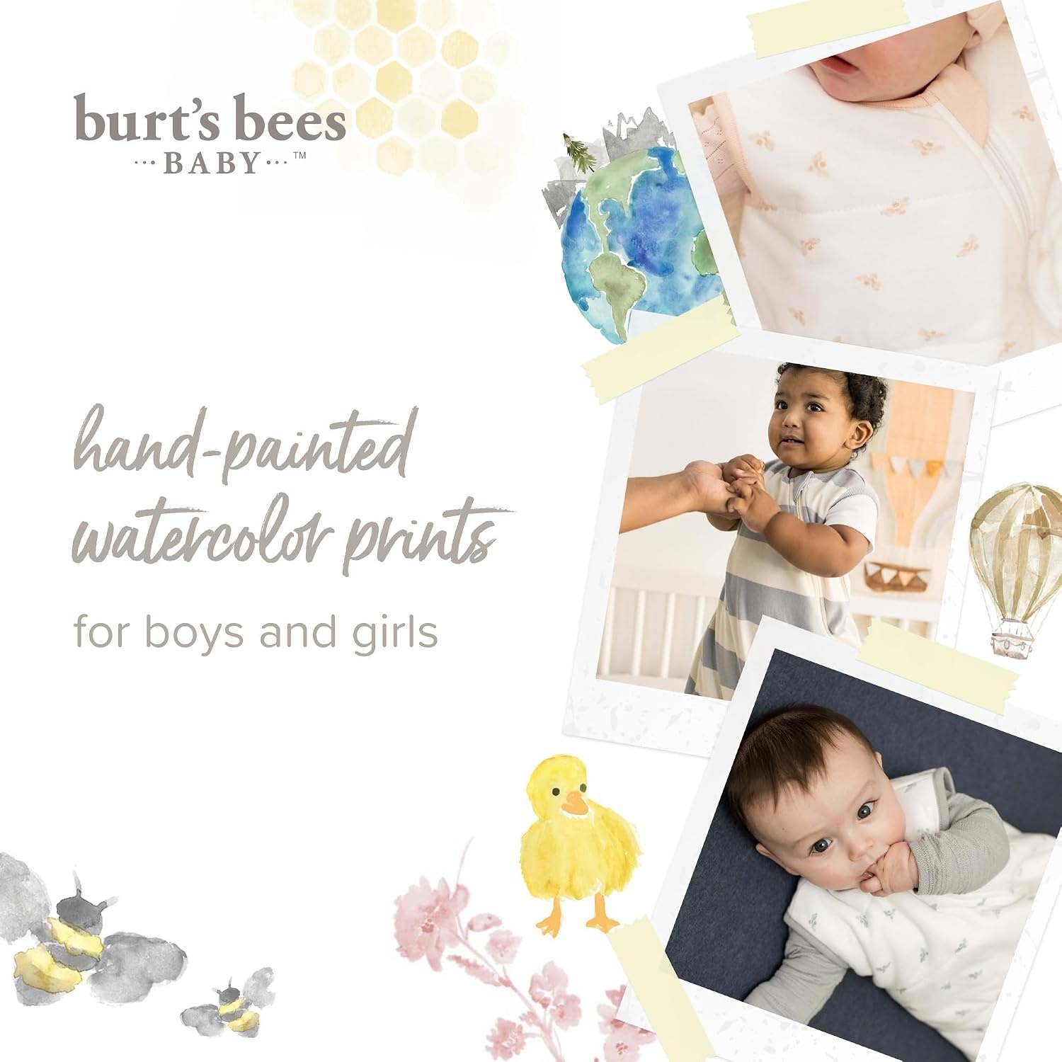 image:imageBurts Bees Baby Organic Beekeeper Infant Wearable Blanket Unisex Swaddle Cozy 2way zip sleep sack is available in lightweight 05 TOG or medium weight 15 TOG options for a great nights sleepQuilted Oat Rugby Stripe