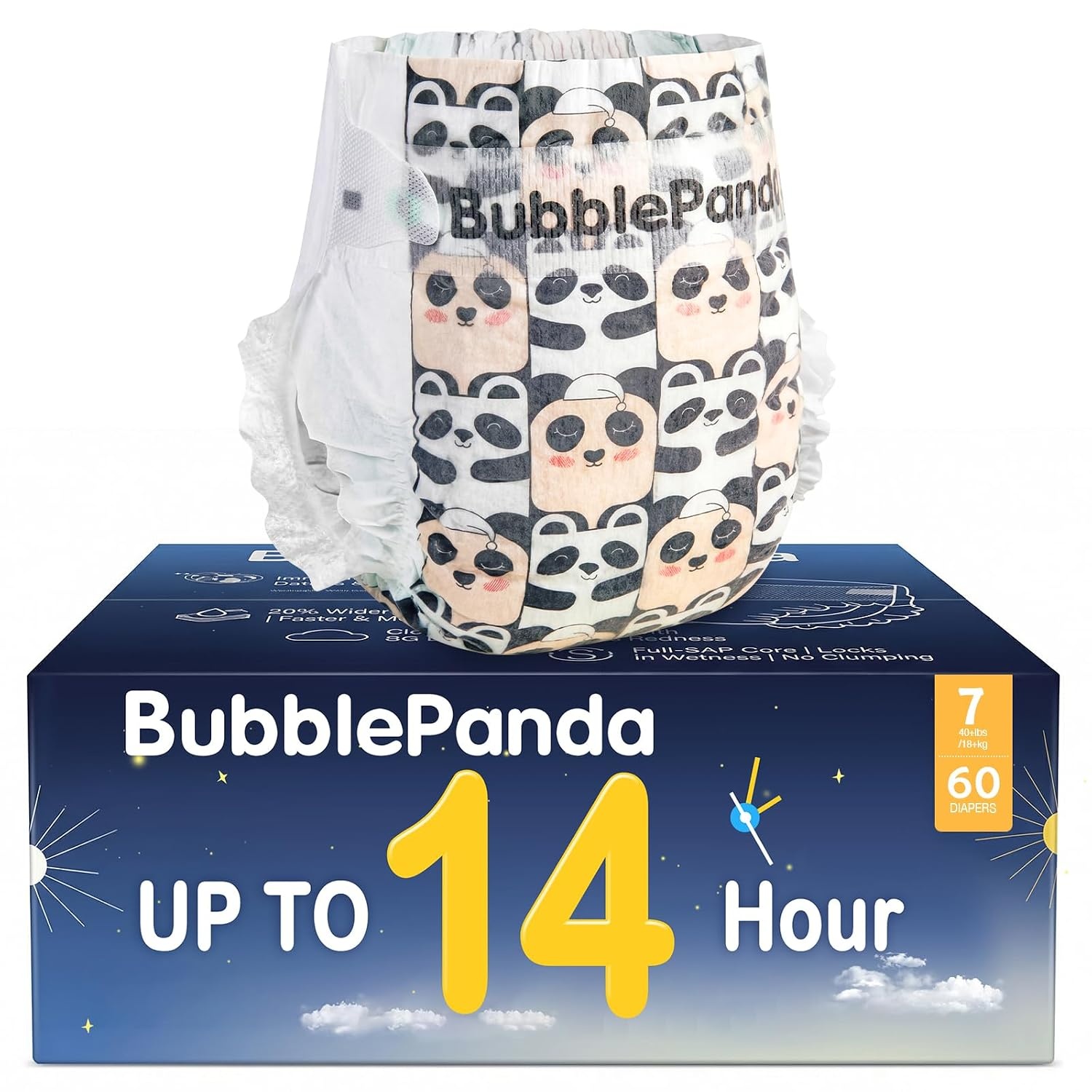 image:imageBubblePanda Sleep Sack with Feet 3648 Months 10 Tog amp Overnight Baby DiapersSize 7 Count 60