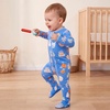 BubblePanda Rayon Made From Bamboo Baby Pajamas Long Sleeve Sleepers(Blue Cookies)