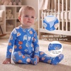 BubblePanda Rayon Made From Bamboo Baby Pajamas Long Sleeve Sleepers(Blue Cookies)