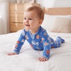BubblePanda Rayon Made From Bamboo Baby Pajamas Long Sleeve Sleepers(Blue Cookies)