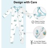 BubblePanda Rayon Made From Bamboo Baby Pajamas Long Sleeve Sleepers(Dinosaur)