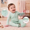 BubblePanda Rayon Made From Bamboo Baby Pajamas Long Sleeve Sleepers(Sage)