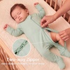 BubblePanda Rayon Made From Bamboo Baby Pajamas Long Sleeve Sleepers(Sage)