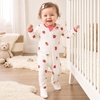 BubblePanda Rayon Made From Bamboo Baby Pajamas Long Sleeve Sleepers(Strawberry)