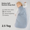 BubblePanda Rayon Made From Bamboo Sleep Sack 12-18 Months 2.5 Tog Winter Toddler Sleep Sack for Babies Soft Warm Quilted Baby Wearable Blanket 2-Way Zipper Thick Baby Sleeping Bag(Slate)