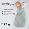 BubblePanda Rayon Made From Bamboo Sleep Sack 12-18 Months 2.5 Tog Winter Toddler Sleep Sack for Babies Soft Warm Quilted Baby Wearable Blanket 2-Way Zipper Thick Baby Sleeping Bag(Sage)