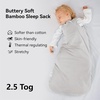 BubblePanda Rayon Made From Bamboo Sleep Sack 12-18 Months 2.5 Tog Winter Toddler Sleep Sack for Babies Soft Warm Quilted Baby Wearable Blanket 2-Way Zipper Thick Baby Sleeping Bag(Storm)