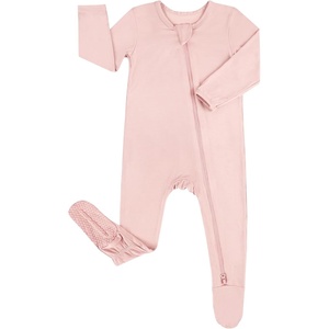 BubblePanda Rayon Made From Bamboo Baby Pajamas Long Sleeve Sleepers(Blush)