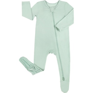 BubblePanda Rayon Made From Bamboo Baby Pajamas Long Sleeve Sleepers(Sage)