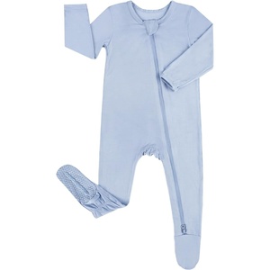 BubblePanda Rayon Made From Bamboo Baby Pajamas Long Sleeve Sleepers(Slate)