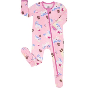 BubblePanda Rayon Made From Bamboo Baby Pajamas Long Sleeve Sleepers(Unicorns)