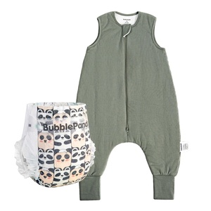 BubblePanda Sleep Sack with Feet 24-36 Months 1.0 Tog & Overnight Baby Diapers(Size 7, Count 60)