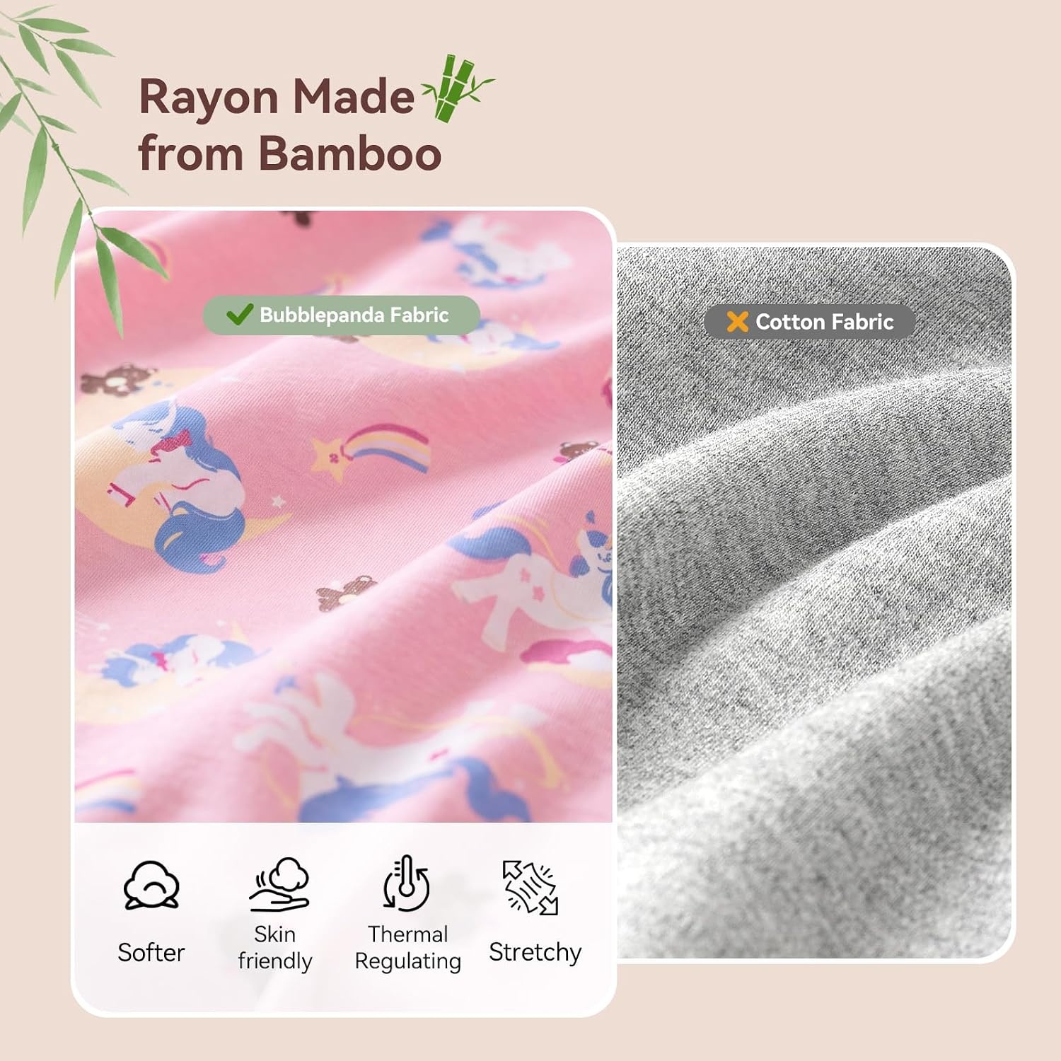 image:imageBubblePanda Baby Pajamas Rayon Made From Bamboo Footie Sleepers Girls BoysUnicorns