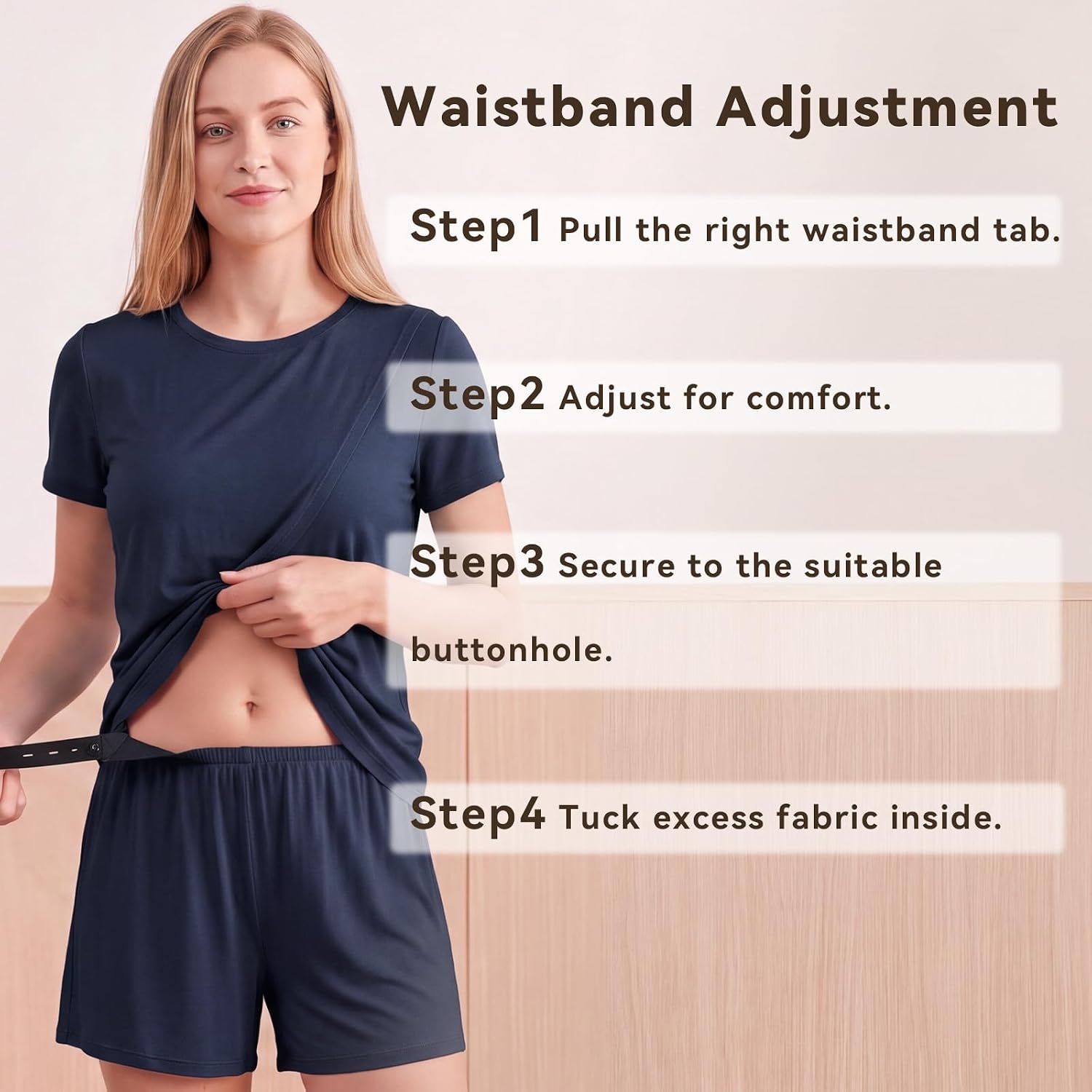 image:imageBubblePanda Maternity Nursing Pajamas Set 3 PCS Postpartum Breastfeeding PjNavy Blue