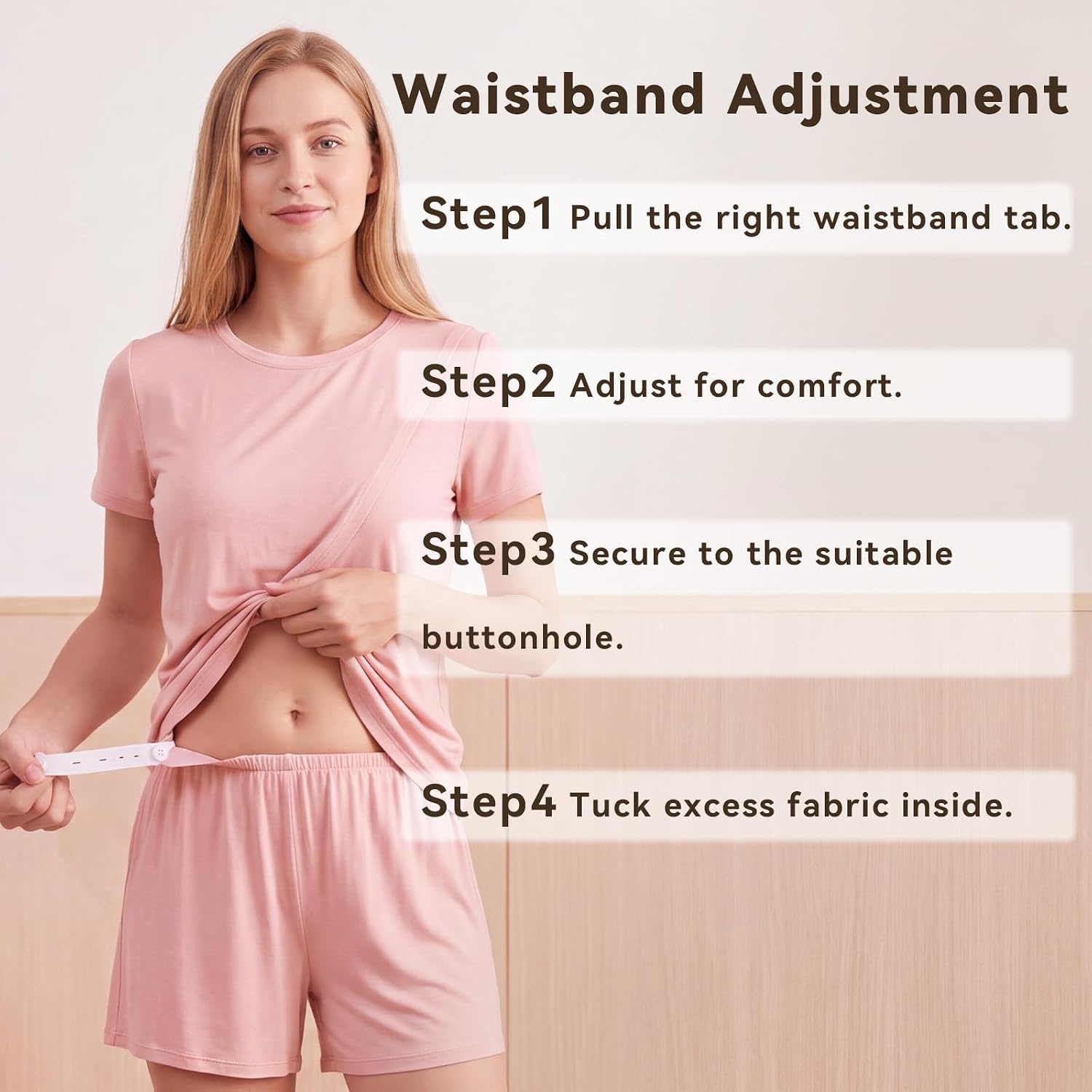 image:imageBubblePanda Maternity Nursing Pajamas Set 3 PCS Postpartum Breastfeeding PjPink