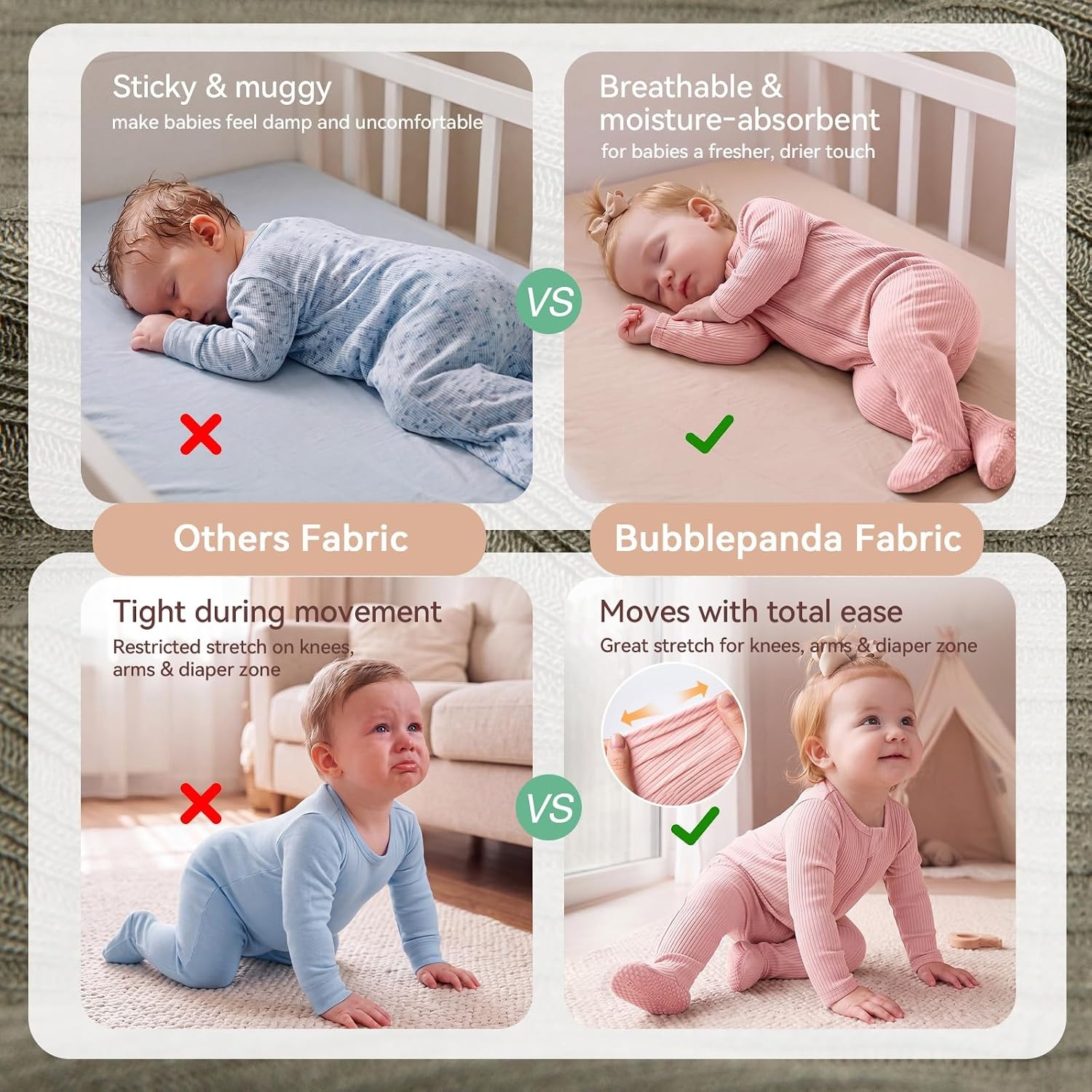 image:imageBubblePanda Rayon Made From Bamboo Baby Pajamas Unisex Newborn SleepersPink