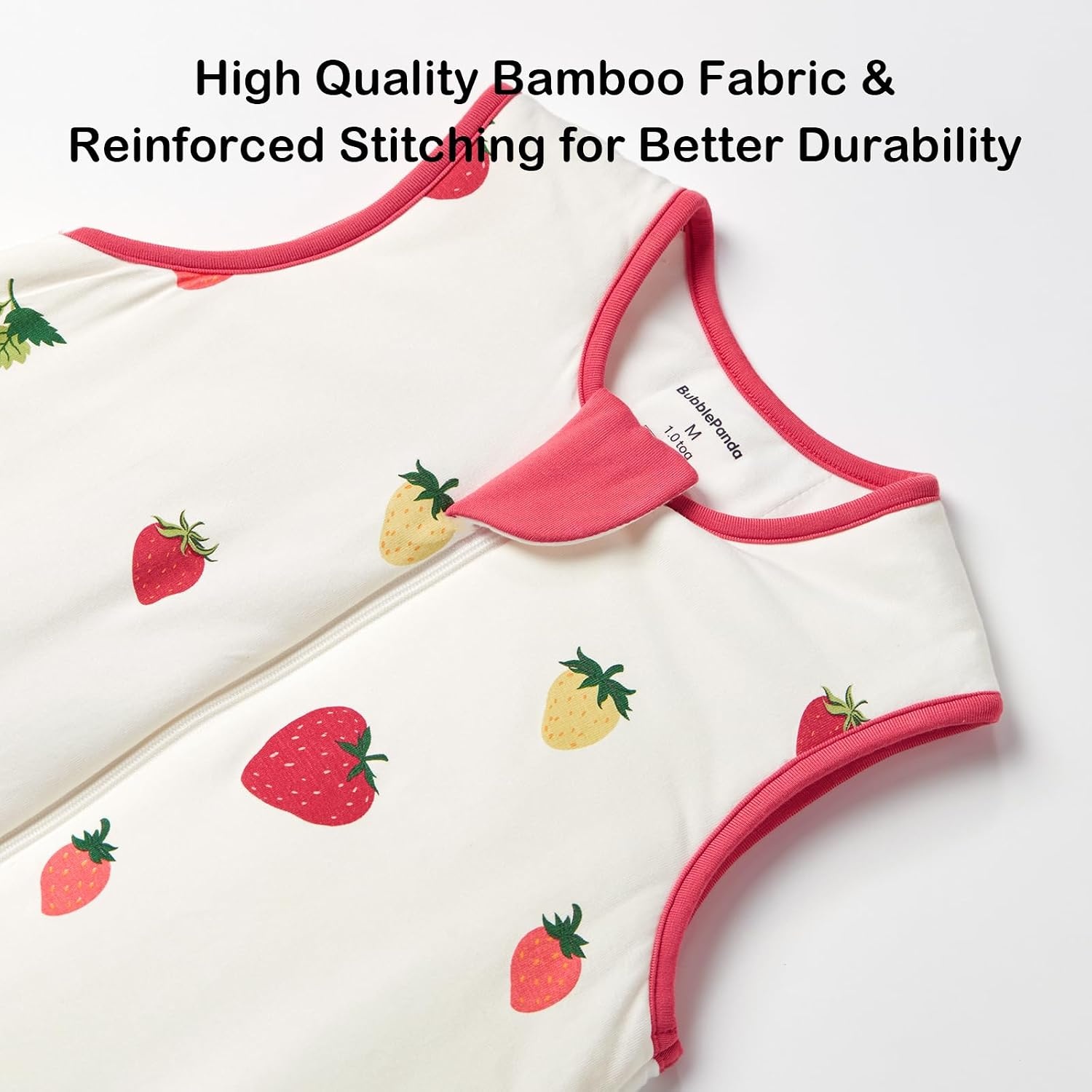 image:imageBubblePanda Rayon Made from Bamboo Sleep Sack with Feet 2t3t 10 Tog PrintStrawberry