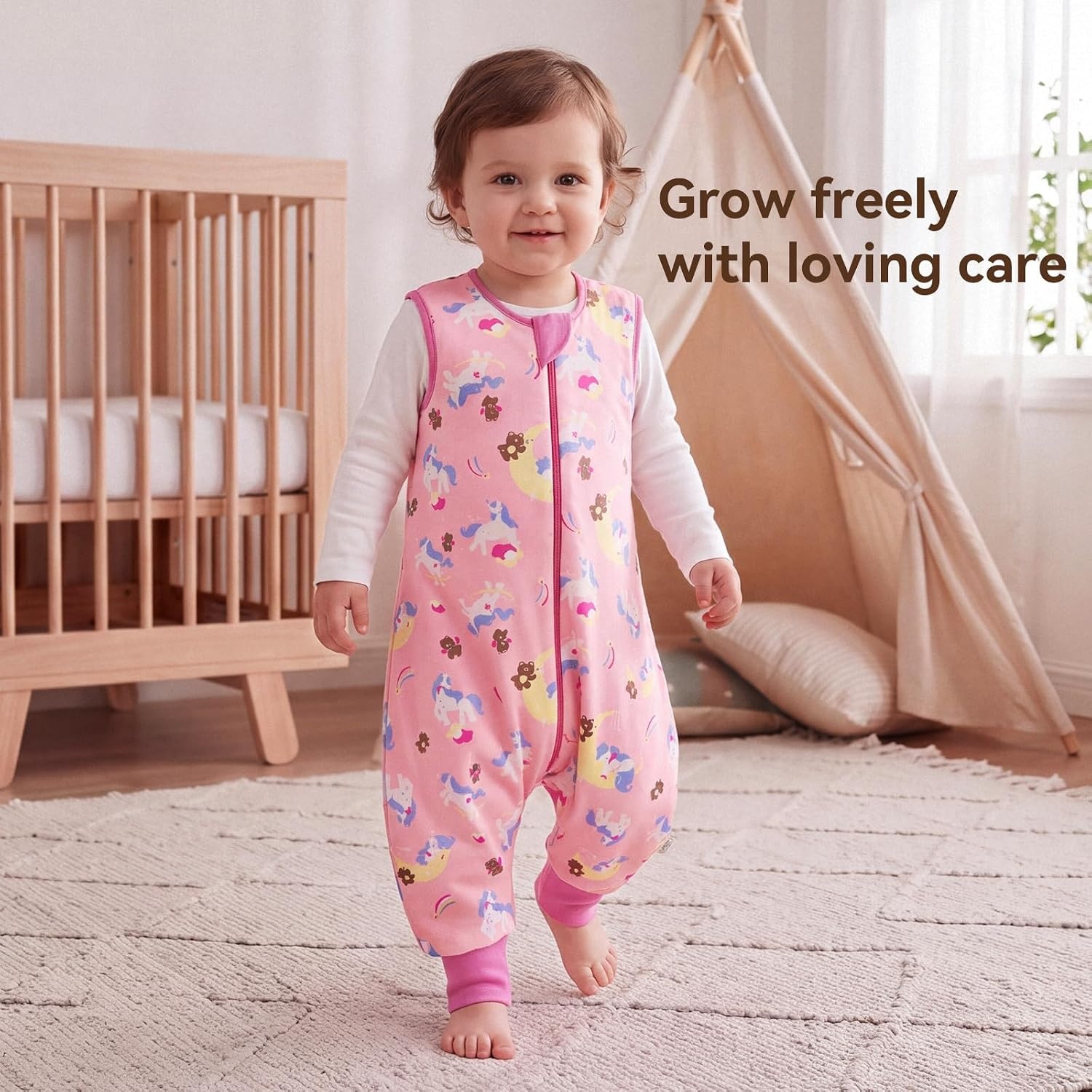 image:imageBubblePanda Rayon Made from Bamboo Sleep Sack with Feet 2t3t 10 Tog PrintUnicorns
