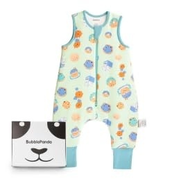 BubblePanda Rayon Made from Bamboo Sleep Sack with Feet 2t-3t 1.0 Tog Print(Green Cookies)
