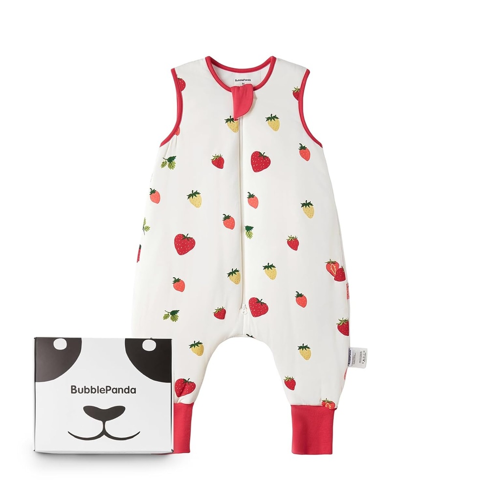 image:imageBubblePanda Rayon Made from Bamboo Sleep Sack with Feet 2t3t 10 Tog PrintStrawberry