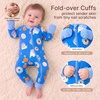 BubblePanda Baby Pajamas Rayon Made From Bamboo Footie Sleepers Girls Boys(Blue Cookies)