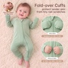 BubblePanda Baby Pajamas Rayon Made From Bamboo Footie Sleepers Girls Boys(Sage)