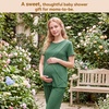 BubblePanda Maternity Nursing Pajamas Set 3 PCS Postpartum Breastfeeding Pj(Green)
