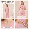 BubblePanda Maternity Nursing Pajamas Set 3 PCS Postpartum Breastfeeding Pj(Pink)