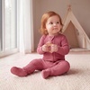 BubblePanda Rayon Made From Bamboo Baby Pajamas Unisex Newborn Sleepers(Dusty Rose)