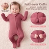 BubblePanda Rayon Made From Bamboo Baby Pajamas Unisex Newborn Sleepers(Dusty Rose)