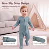 BubblePanda Rayon Made From Bamboo Baby Pajamas Unisex Newborn Sleepers(Glacier)