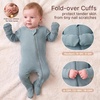 BubblePanda Rayon Made From Bamboo Baby Pajamas Unisex Newborn Sleepers(Glacier)