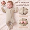 BubblePanda Rayon Made From Bamboo Baby Pajamas Unisex Newborn Sleepers(Oat)