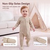 BubblePanda Rayon Made From Bamboo Baby Pajamas Unisex Newborn Sleepers(Oat)