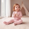 BubblePanda Rayon Made From Bamboo Baby Pajamas Unisex Newborn Sleepers(Pink)