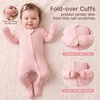 BubblePanda Rayon Made From Bamboo Baby Pajamas Unisex Newborn Sleepers(Pink)