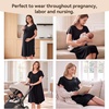 BubblePanda Rayon Made from Bamboo Nursing Nightgown Breastfeeding Gown(Black)