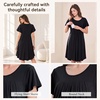 BubblePanda Rayon Made from Bamboo Nursing Nightgown Breastfeeding Gown(Black)