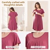 BubblePanda Rayon Made from Bamboo Nursing Nightgown Breastfeeding Gown(Burgundy)