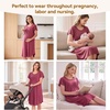BubblePanda Rayon Made from Bamboo Nursing Nightgown Breastfeeding Gown(Burgundy)