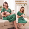 BubblePanda Rayon Made from Bamboo Nursing Nightgown Breastfeeding Gown(Green)