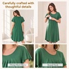 BubblePanda Rayon Made from Bamboo Nursing Nightgown Breastfeeding Gown(Green)