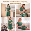 BubblePanda Rayon Made from Bamboo Nursing Nightgown Breastfeeding Gown(Green)