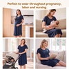 BubblePanda Rayon Made from Bamboo Nursing Nightgown Breastfeeding Gown(Navy Blue)
