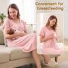 BubblePanda Rayon Made from Bamboo Nursing Nightgown Breastfeeding Gown(Pink)