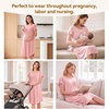 BubblePanda Rayon Made from Bamboo Nursing Nightgown Breastfeeding Gown(Pink)