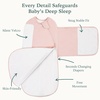 BubblePanda Rayon Made from Bamboo Swaddles for Newborn 0-3M Velcro Swaddle(Pink)